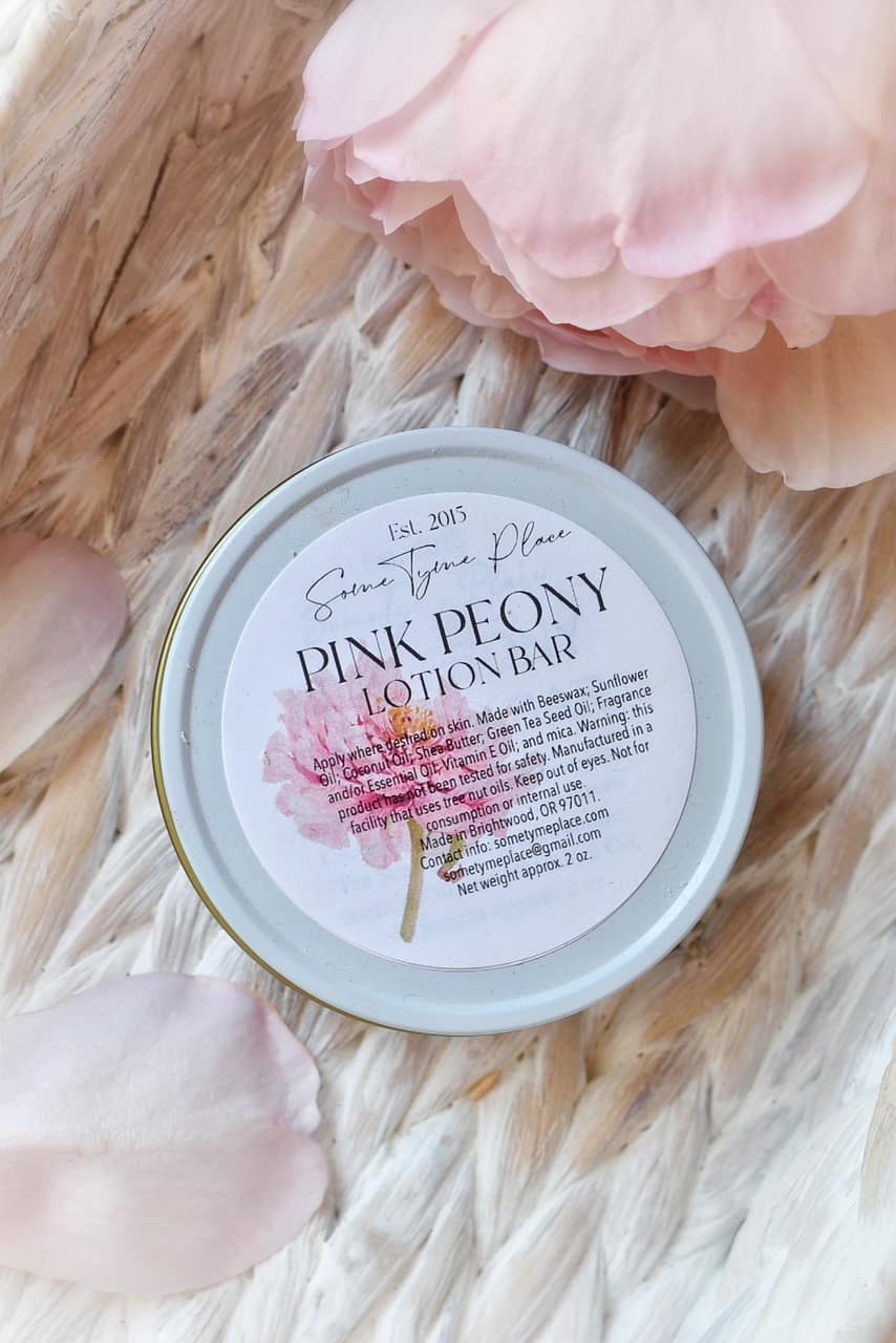 Pink Peony Lotion Bar ⋆ SomeTyme Place Pink Peony Lotion Bar