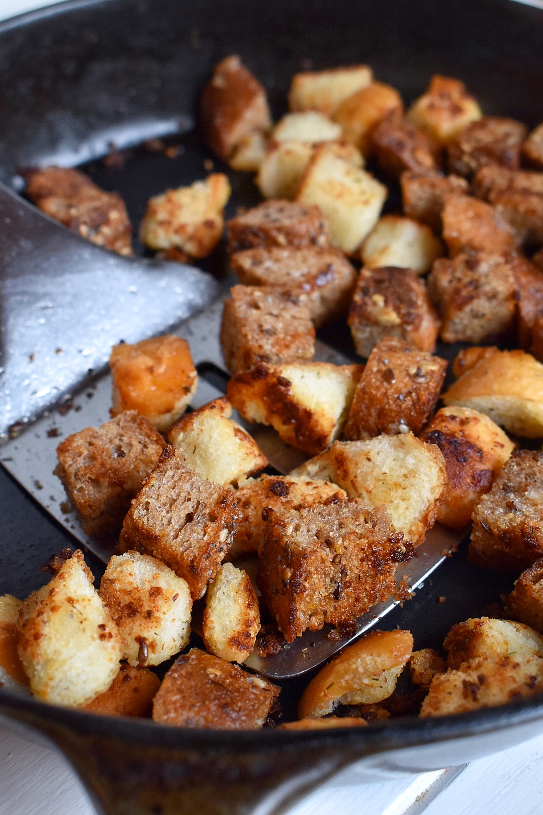 Skillet Croutons for Soup & Salad ⋆ SomeTyme Place